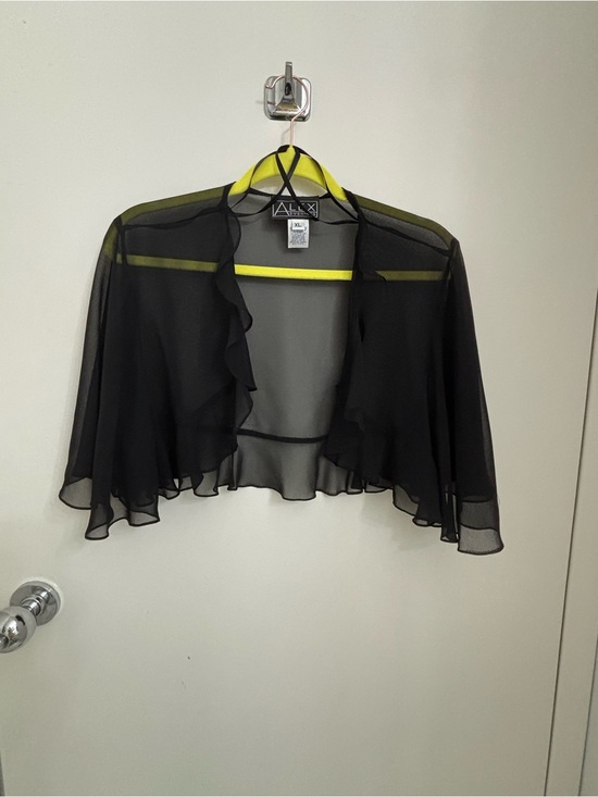Alex Evenings Jackets & Blazers - Alex Evenings Sheer black shawl/cape